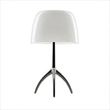 IMAGE OF Lumiere Small Table Lamp ( New Version ) Size: Small, Finish: Black Chrome, Shade Color: Polished White