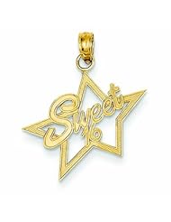 14K Gold Sweet 16 Charm