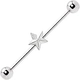 Surgical Steel Dimensional Star Industrial Barbell Earring