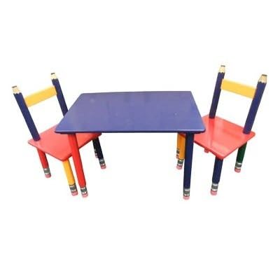 Wooden Pencil Table and 2 Chairs