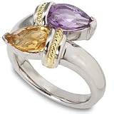 Amythest and Citrine Ring in 14k and Sterling sz7