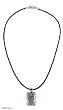 Leather necklace, 'Maya Flower Fossil'