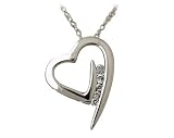 Diamond Heart Pendant in 14kt White Gold