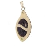Lapis Pendant 09 Sculpted Peridot Blue Green White Clay Crystal Healing 2.5