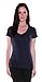 Short Sleeve V-neck Tee Tank Top Shirt Cotton (Small, Navy)