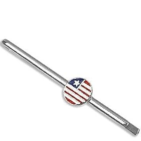 Forzieri Star and Stripes Silver Plated Tie Clip by Forzieri