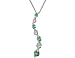 Emerald and Diamond Gemstone Journey Necklace in White Gold with Chain