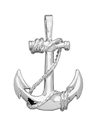 14K White Gold 31.00X22.00 mm Gents Anchor Pendant