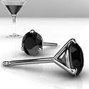 Sterling Silver Genuine Black Onyx Martini Stud Earrings (1 cttw)