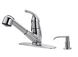 Fontaine Gourmet Pull-Out Kitchen Faucet w/Soap Dispenser, Chrome - NF-KPON-CP