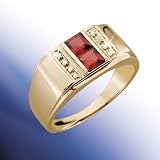 Garnet and Diamond Ring - Men