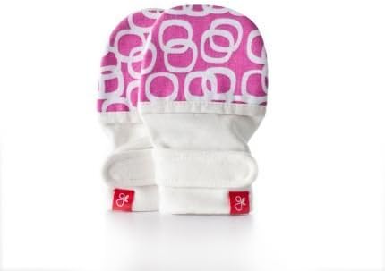 Stay on Newborn Baby Mittens - Organic Cotton/Bamboo Mitts (bubbles (berry))