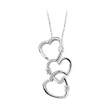 14K White Gold 1/5 ct. ''Created Moissanite Heart Necklace - 18