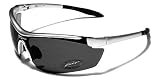 X-Loop Lunettes de Soleil - Sport - Cyclisme - Ski - Conduite - Motard / Mod. 3550 Gris Clair / Taille Unique Adulte / Protection 100% UV400