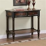 Powell Masterpiece Serpentine Front Gold Tip Antique Black 2-Drawer
Console Table with display shelf