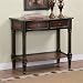 Powell Masterpiece Serpentine Front Gold Tip Antique Black 2-Drawer Console Table wit...