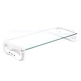 Placewiz - iRoo iBoard - justierbares Schreibtischregal aus Glas mit USB-Hub