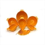 IMAGE OF Pourfect 18pc Bowl & Measuring Set Tangerine Include Gull Wings Dripless Spout Bowl Pivot