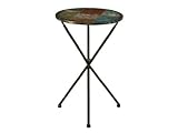 Tri-Fold Metallic Finished Side Table Iron 14-1/4 X 14-1/4 X 22 Tri-Fold Metallic Finished Side Table Iron 14-1/4 X 14-1/4 X 22