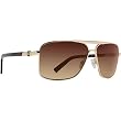 VonZipper Metal Stache Men's Fashion Sunglasses w/ Free B&F Heart Sticker Bundle - Gold/Gradient