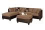 Bobkona Hungtinton Microfiber/Faux Leather 3-Piece Sectional Sofa Set, Saddle