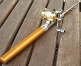 Gold World Smallest Mini Fishing Fish Rod Pen Reel Pole