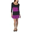 Juniors' Xhilaration® 3/4-Sleeve Tiered Baby Doll Dress - Pink Colorblock