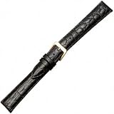 WBHQ Croco Grain (18mm Extra-Long, Black)