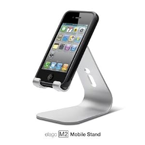 Elago M2 Mobile Stand / Dock For iPhone 4, 1G/3G/3GS, (Silver), Angled Support for Easy Video Calling