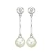 Cultured Pearl 0.04 ct. Diamond Drop Earrings in 14K White Gold