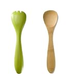 Bambu 11-Inch Curvy Servers with Lacquer Accent, Kiwi