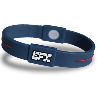 EFX Silicone Sport Wristband – 8 In. Blue with Red & White