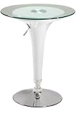 Ventura Adjustable Table White Metallic Glass