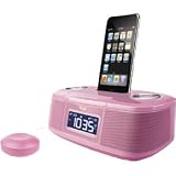 iLuv iMM153PNK Dual Alarm Clock with Bed Shaker for your iPod - Pink
