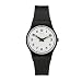 Swatch Women's Gent LB153 Black Rubber Quartz Watch with White Dial