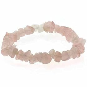 Genuine Rose Quartz Chip Stretch Bracelet by SilverSpeck.com