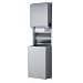 Bobrick 3961 ClassicSeries Stainless Steel Recessed Convertible Universal Paper Towel Dispenser/Waste Receptacle, Satin Finish, 12 Gallon Capacity, 17-3/16" Width x 56" Height