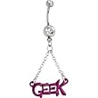 Neon Purple Geek Belly Ring