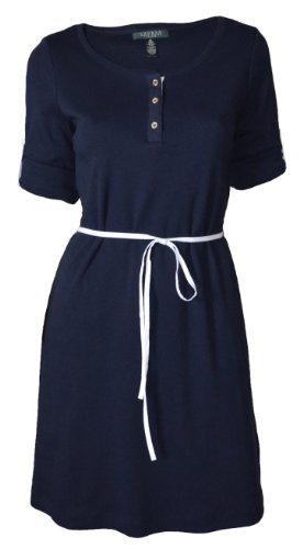 Lauren Ralph Lauren Women's Analise Henley Dress with Belt (XS Petite)