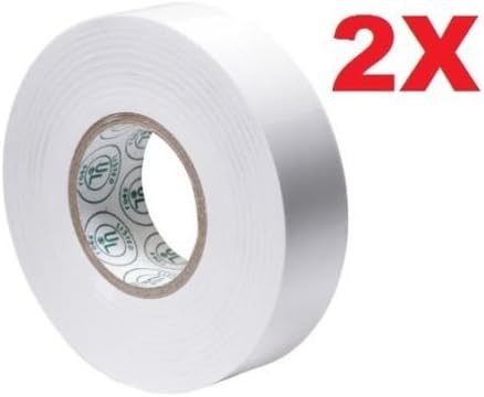 2x White Vinyl Electrical Tape 3/4" 60ft