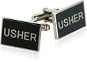 Wedding Cufflinks for Usher in Black & Silver with Presentation Box
