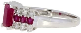 Real Genuine 1.59ct Ruby Diamond Ring 10KT White Gold