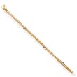 14K Yellow Gold Diamond Accent Popcorn Link Bracelet - 7.5 inches
