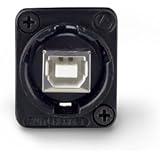 Switchcraft EHUSBBABX USB-B to USB-A Feedthru Panel Mount Jack, Black Finish