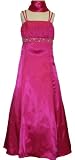 CLEARANCE New Satiny Empire Flower Girl Dress with Attached Train (Fuchsia, Black and Pink) 4 to 16 Girls