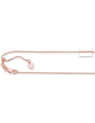 14K Rose Gold Adjustable Box Chain (0.7mm) 22 Inch