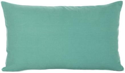 Silver Fern Decor Decorative Accent Throw Pillow Cushion Cover | Solid Toss Sham Pillowcase for Sofa Couch Floor Bedroom Car I Premium Quality Durable 100% Cotton Fabric (Sea Foam Green, 12"x20")