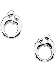 Genuine IceCarats Designer Jewelry Gift 14K White Gold Mother & Child Post Earrings Pr. 13.50X10.00 Mm;P;Mother Child Post Earrings Pair Mother & Child Post Earrings Pr In 14K White Gold