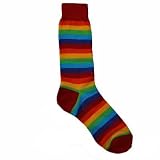 LADIES MULTI COLORED RAINBOW STRIPED FUNKY SOCKS