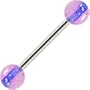 High Ball Blue Stripe Glow-N-Dark Barbell Tongue Ring